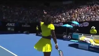 Thumbnail: 4 straight unreturned serves from Serena