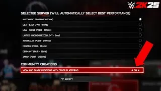 Thumbnail: How To TURN ON Cross Platform Community Creations In WWE 2K25 (PS4, XB1 & PC - PS5 & XB Series X)