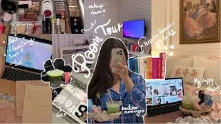 Thumbnail: "Cozy Room Tour 🦋🧸🎀"  & "Taylor  Swift’s New Era 🪩🧡💿". | خلصت غرفتي