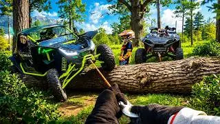 Thumbnail: A Big Tree Blocked the Road! Crossing It with a Winch