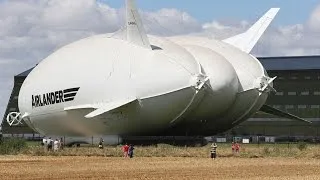 Thumbnail: Airlander 10 crashing into the ground cardington shed airship  World largest