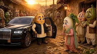 Thumbnail: जिस आलू का उड़ाया मज़ाक, वही राखी पर Rolls Royce से लौटा! 😱 | Emotional Hindi Cartoon Story