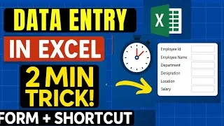 Thumbnail: Data Entry Using Shortcut & Form in Excel ⚡ Just 2 Minutes Trick | Excel Tutorial in Hindi