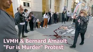Thumbnail: Anti-Fur Protestors at LVMH Office Building (and P.C. Richard & Sons?) on W. 23rd St., Manhattan