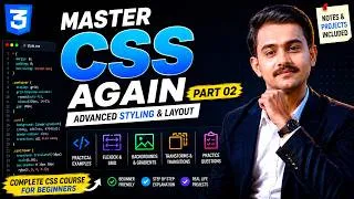 Thumbnail: Master CSS Again Part 02 | Flexbox, Grid, Transforms & Transitions | Complete CSS Layout Guide