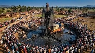 Thumbnail: Borewell Drilling 10Hp Water Explosion at 560 Feet! | Borewell Drilling Success 
