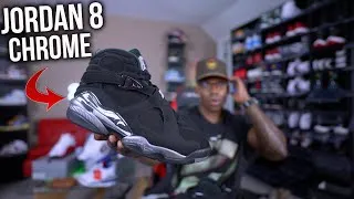 Thumbnail: 🤯 FIRST LOOK at the AIR JORDAN 8 CHROME… BETTER THAN EXPECTED!
