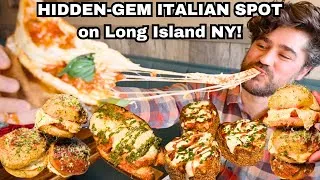 Thumbnail: HIDDEN-GEM ITALIAN RESTAURANT in New York! GIANT GARLIC KNOT SLIDERS | Who's Hungry? | DEVOUR POWER
