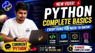 Thumbnail: The 4 Python Concepts You Can't Skip: Syntax, Variables, Comments & Types