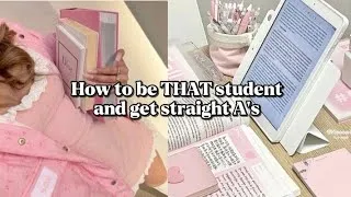Thumbnail: how to become THAT student and get straight A's 📝🔖🌷 step by step guide to ace your exams