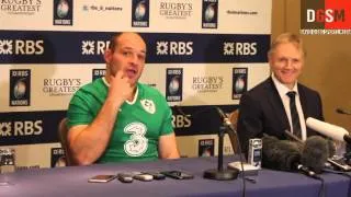 Thumbnail: Rory Best and Joe Schmit talk to press at the 2016 6 Nations Press Launch