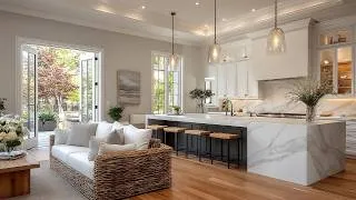Thumbnail: Elegant Contemporary Open Kitchen Dining and Living Room Luxury Interior Design