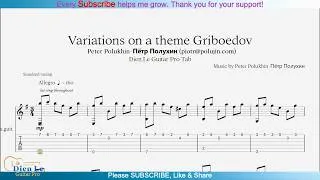 Thumbnail: Variations on a theme Griboedov by Peter Polukhin-Пётр Полухин - for Guitar with TAB