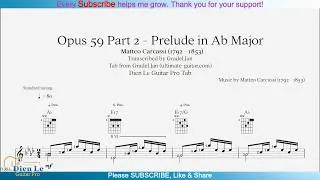 Thumbnail: Op.59 Part 2 - Prelude in Ab Major (Matteo Carcassi) for Classical Guitar with TAB