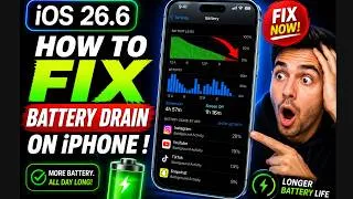 Thumbnail: iOS 26.6 - How To FIX Battery DRAIN on iPhone !