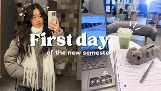 Thumbnail: First day of school (spring semester): new classes, first year, Binghamton University