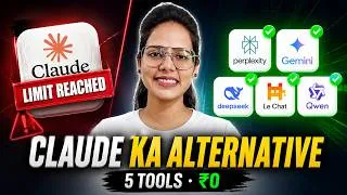 Thumbnail: 5 Free AI Tools That Work Just Like Claude — No Subscription Needed in 2026 (Hindi)