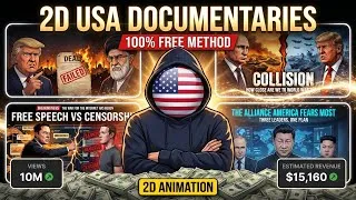 Thumbnail: Create A Faceless 2D USA Documentary Channel With AI. Zero Cost.