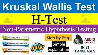 Thumbnail: Kruskal-Wallis Test (H Test) explained with solved example | Non-Parametric hypothesis Testing