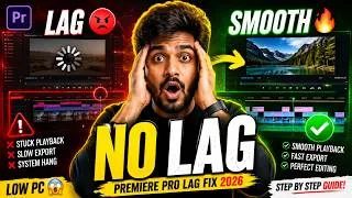 Thumbnail: Premiere Pro Lag Fix 2026 🔥 No Lag Editing on Low End PC (100% Working) | Digital Rama