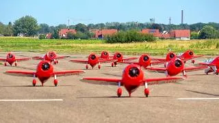 Thumbnail: 14x E-FLITE GEE BEE R-2 1.0M RC MODELS IN THE AIR!