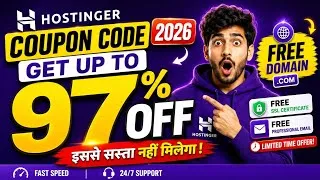 Thumbnail: Hostinger Coupon Code 2026 | Hostinger Promo Codes 2026 | Get Up to 97% OFF + Free Domain + Free SSL