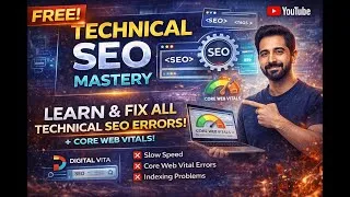 Thumbnail: Complete technical SEO tutorial to fix Core Web Vitals, speed issues, crawling, and indexing errors.