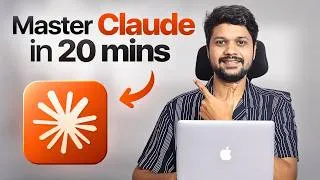 Thumbnail: Full Claude Tutorial for Beginners - Become A Pro In Just 20 Minutes! |Claude Course in Telugu 2026