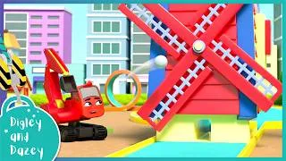 Thumbnail: 🚧 Crazy Golf Song! 🚜 | Digley and Dazey | Kids Construction Truck Cartoons