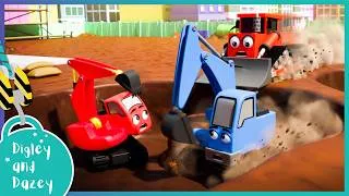 Thumbnail: 🚧 Bump Goes Fast 🚜 | Digley and Dazey | Kids Construction Truck Cartoons