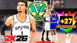 Thumbnail: LEGEND 7'4 VICTOR WEMBANYAMA is a NIGHTMARE in the RANDOM REC on NBA 2K26