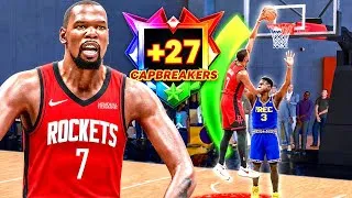Thumbnail: LEGEND 6’11 KEVIN DURANT BUILD with 27 CAP-BREAKERS is UNGUARDABLE in RANDOM REC (NBA 2K26)