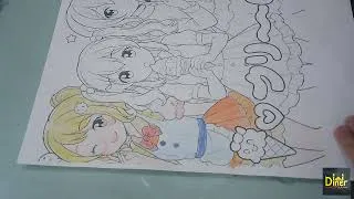 Thumbnail: Coloring page of three anime girls - When We Found The Horizon - Late Night Feeler