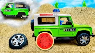 Thumbnail: Replace Watermelon Wheels And Repair Police Car | Car Toys Story | Dinky