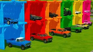 Thumbnail: TRANSPORTING MOVIE CARS & MONSTER TRUCKS WITH PICKUP TRUCKS! Farming Simulator 22