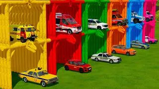 Thumbnail: TRANSPORTING POLICE CARS, AMBULANCE & EMERGENCY VEHICLES  WITH MAN TGL TRUCKS! Farming Simulator 22