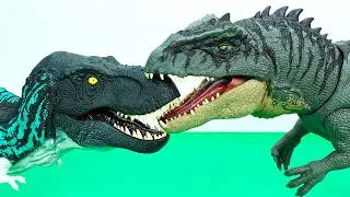 Thumbnail: DINOSAURS BATTLE: T-REX vs GIGANOTOSAURUS -JURASSIC WORLD SURVIVAL -TOYS ASMR -DINO KING TOYS 260724