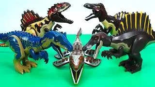 Thumbnail: 5 LEGO DINOSAURS: 2 SPINOSAURUS vs ALLOSAURUS, MOSASAURUS, INDOMINUS REX TOYS ASMR DINO KING 260626