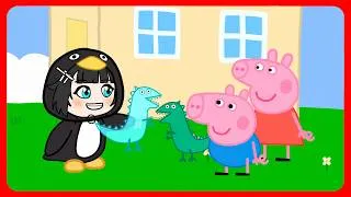 Thumbnail: Gugu Gaga Penguin Got a New Dinosaur! George Loves It! Peppa Pig Funny Animation