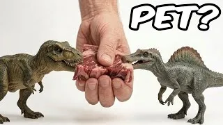 Thumbnail: What If You Could Pet a T-Rex & Spinosaurus? (AI Generated)