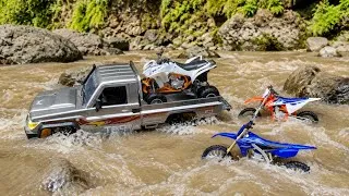 Thumbnail: ATV Rescue Mission! KTM 450 SX-F & Yamaha YZ 450 Battle a Raging River | RC Toyota Land Cruiser 4x4
