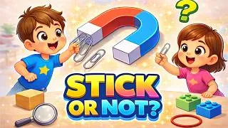 Thumbnail: What Sticks to a Magnet? 🧲 (And What Doesn’t!)