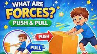 Thumbnail: What Are Forces? Push & Pull Explained for Kids! 🚀