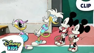 Thumbnail: Mickey, Minnie, Donald and Daisy's Intense Tennis Game 🎾 | Mickey Mouse (Shorts) | @disneykids