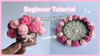 Thumbnail: How to Crochet Flower Bouquet Coaster 🌷 | step by step for beginners