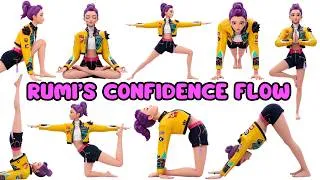 Thumbnail: Rumi's Confidence Flow ✨ The Ultimate K-Pop Yoga Routine for Kids to Feel Strong & Brave