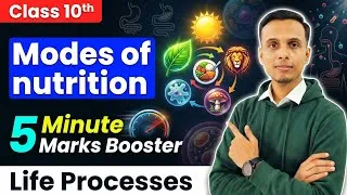 Thumbnail: Modes of Nutrition in 5 Minutes 🔥 | Class 10 Science Biology | Life Processes rapid revision ⚡