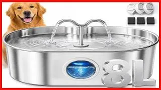 Thumbnail: SohoTeco 8L Stainless Steel Dog Water Fountain – Clean, Quiet, and Convenient