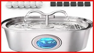 Thumbnail: SohoTeco 3.2L Stainless Steel Cat Water Fountain for Healthy Hydration
