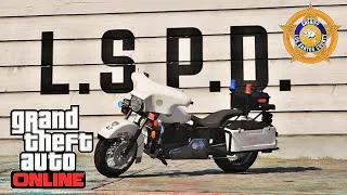 Thumbnail: GTA 5 - DLC Vehicle Customization - Western Police Bike (Harley-Davidson FLHP Road King Police)